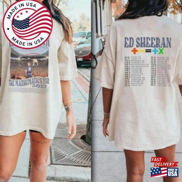 Tops - Retro Ed Sheeran The Mathematics Tour Gift For Fans Unisex 2 Sided
